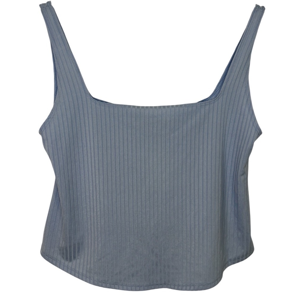 NWT Flounce Blue Ribbed Women's Top